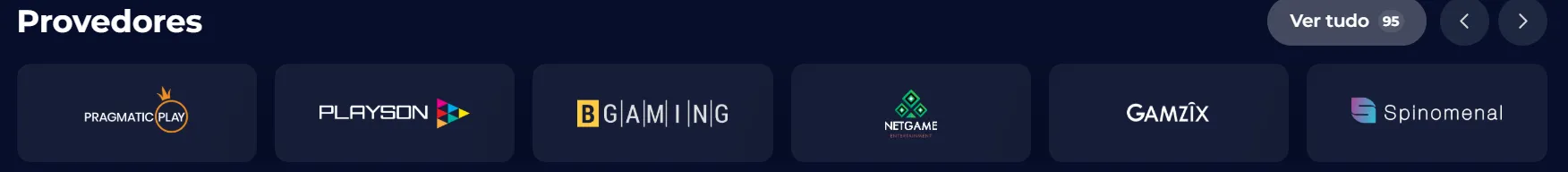 Nine Casino Provedores